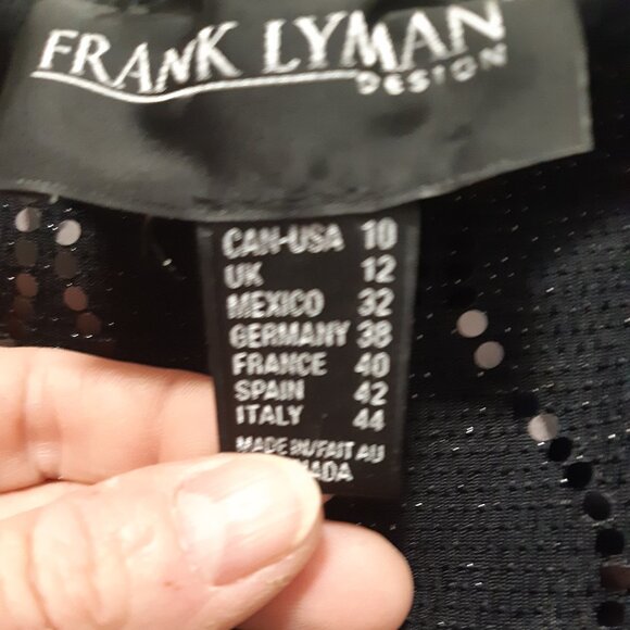 Stunning Frank Lyman Black Sequin elastic waist skirt Size 10 - Picture 12 of 12
